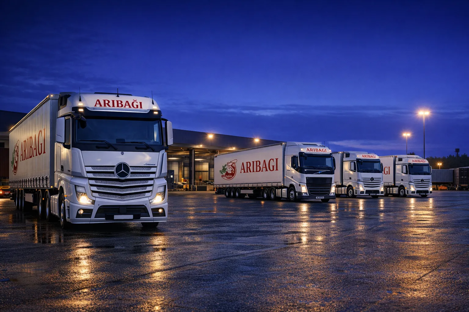 Брендированные тягачи Mercedes и Volvo ARIBAGI